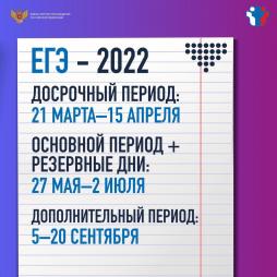 Расписание ЕГЭ-2022 досрочный период